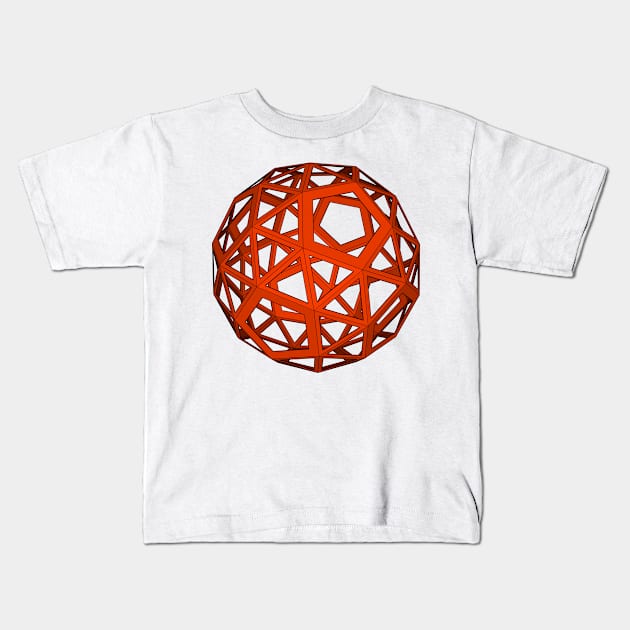 skeletal snub dodecahedron Kids T-Shirt by Seni Lawal